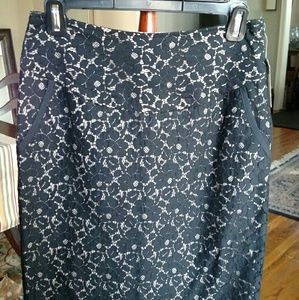 NEW Black Lace Pencil Skirt, Size 2